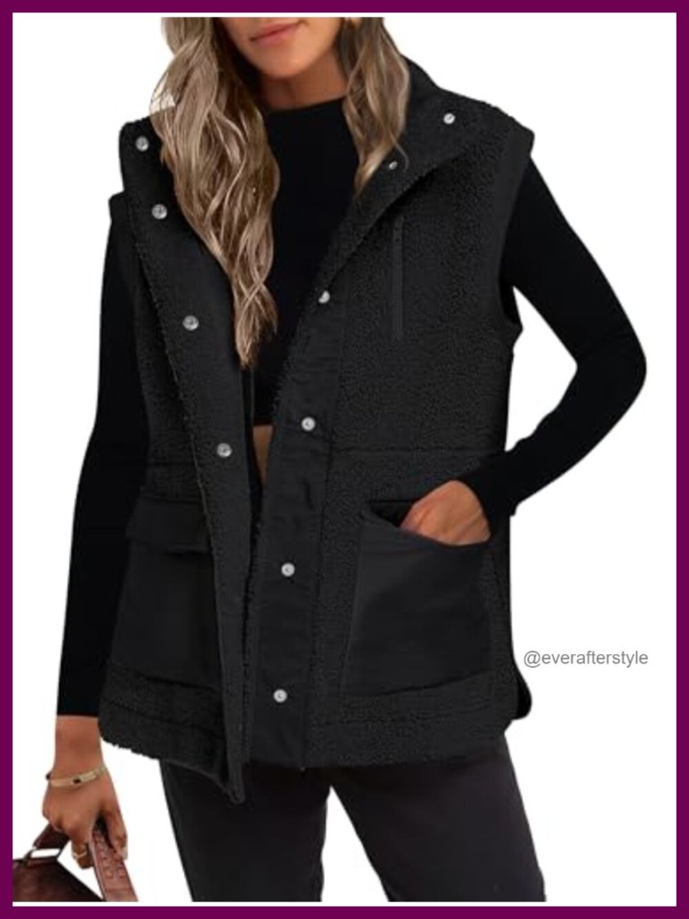 Womens Fleece Vest Sherpa Button Down Sleeveless Warm Fall Winter Outerwear